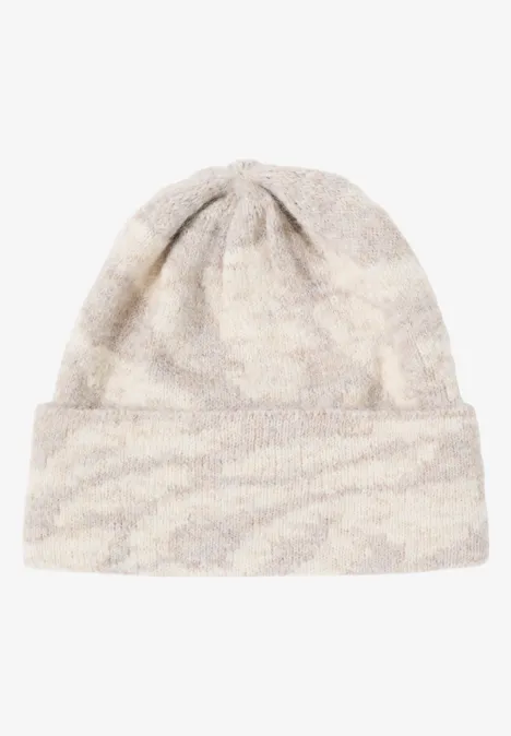 Beanie mit Zebramuster desert beige melange