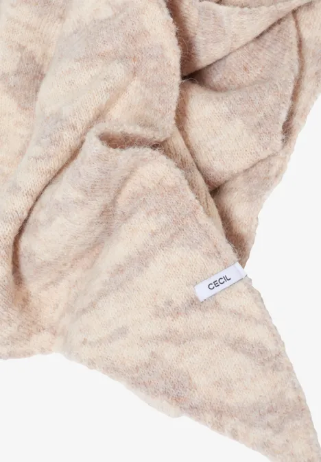 Dreieckstuch mit Zebramuster desert beige melange