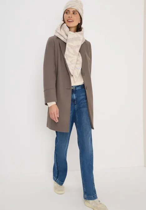 Dreieckstuch mit Zebramuster desert beige melange