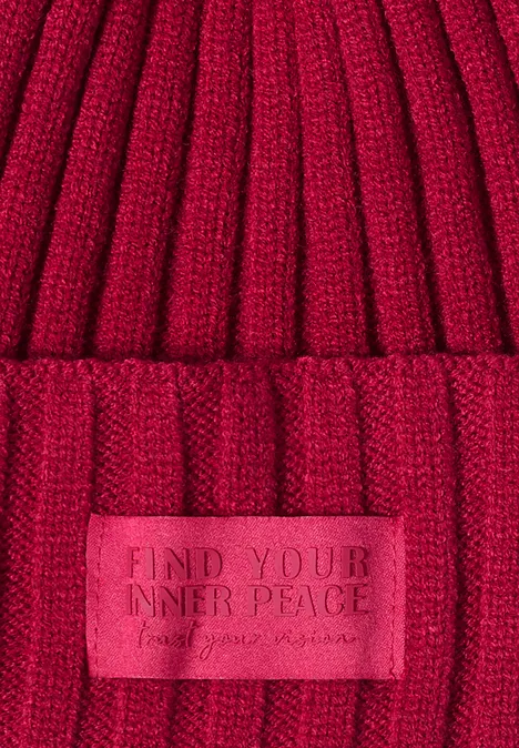 Strickmütze in Unifarbe beaujolais red