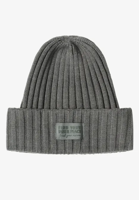 Gebreide muts in effen kleur pastel olive