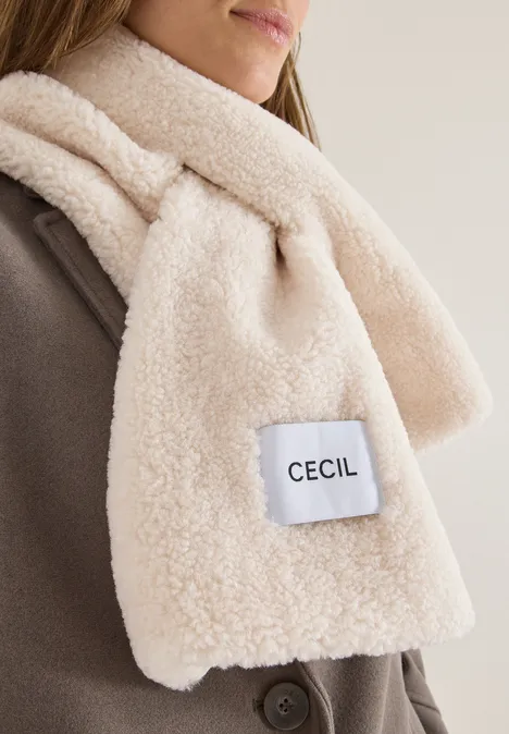 Pluszowy szalik teddy vanilla white