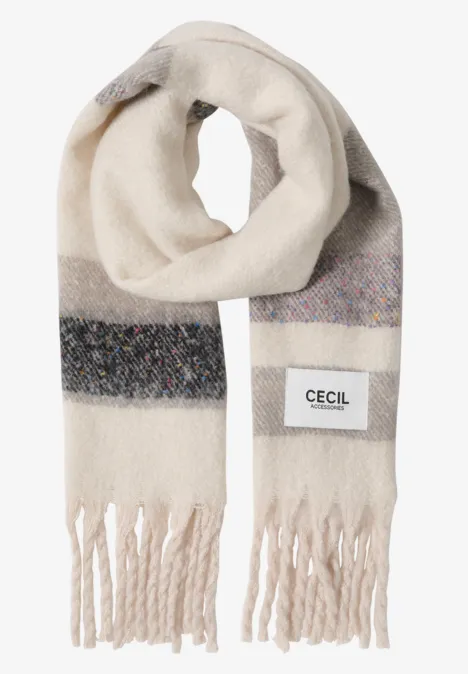 Gestreepte sjaal cloudy silver melange