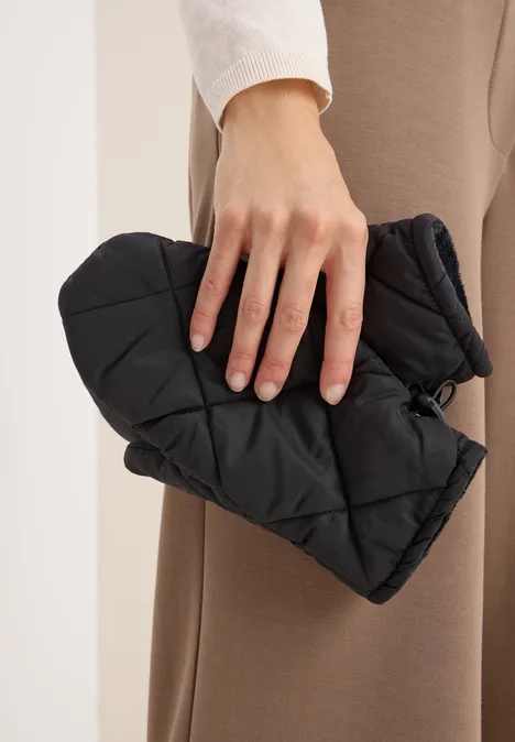 Gefütterte Fäustlinge Black