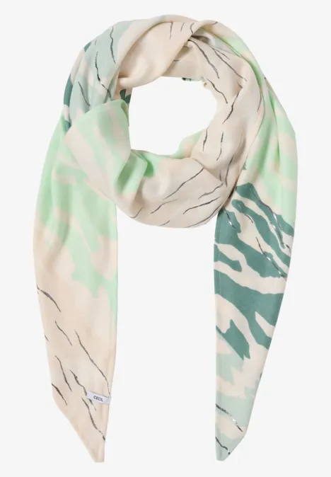 Sjaal met folieprint jewel green