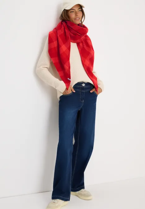 Kariertes Dreieckstuch fiery red