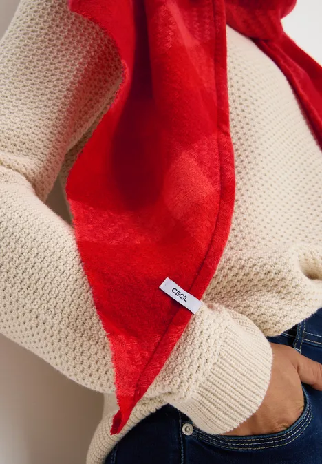 Kariertes Dreieckstuch fiery red