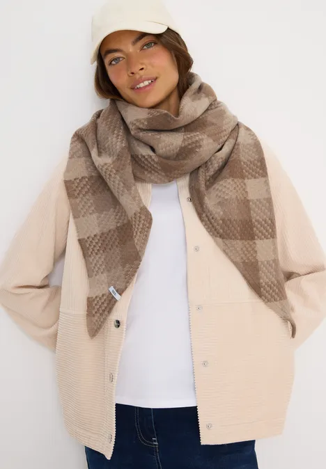 Kariertes Dreieckstuch cocoa taupe
