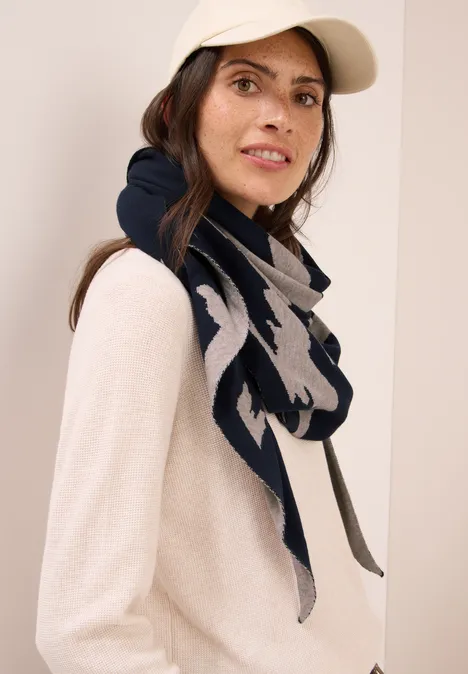 Gemustertes Dreieckstuch urban dark blue