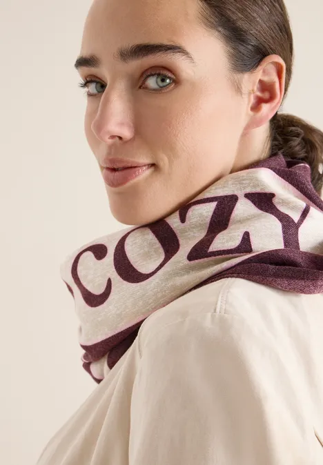 Lusjaal met patroonprint eggplant red