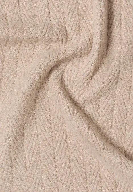 Gebreide sjaal met textuur sandalwood beige melange