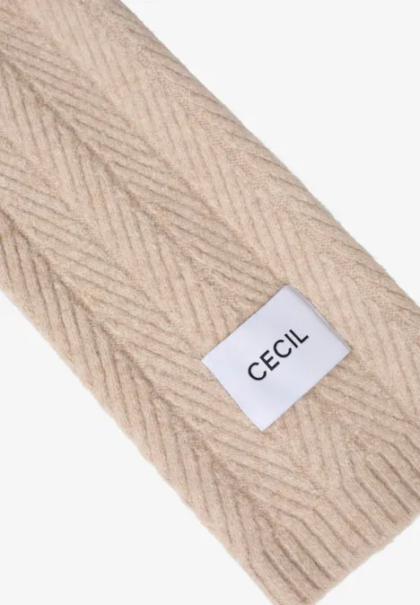 Gebreide sjaal met textuur sandalwood beige melange
