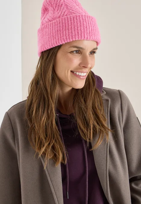 Bonnet tricoté avec structure dark blossom melange
