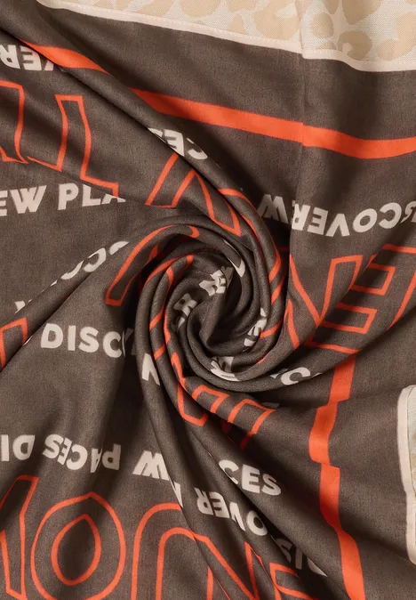 Patchwork Tuch mocha taupe