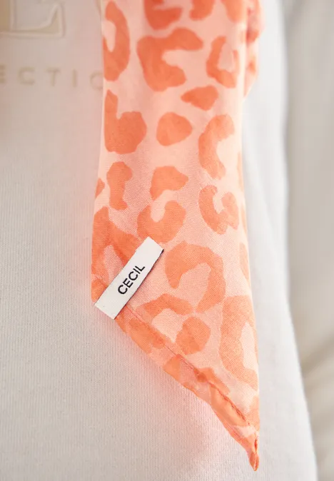 Sjaal met burn-outpatroon cherry tomato orange