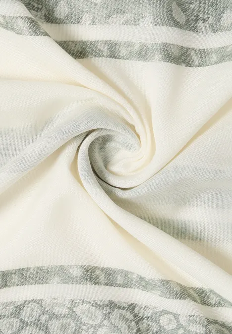 Foulard loop à rayures léopard vanilla white Foulard loop à rayures léopard vanilla white