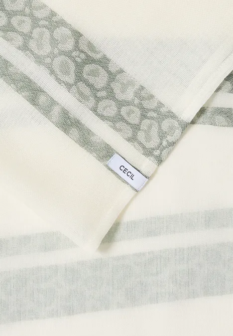 Foulard loop à rayures léopard vanilla white Foulard loop à rayures léopard vanilla white