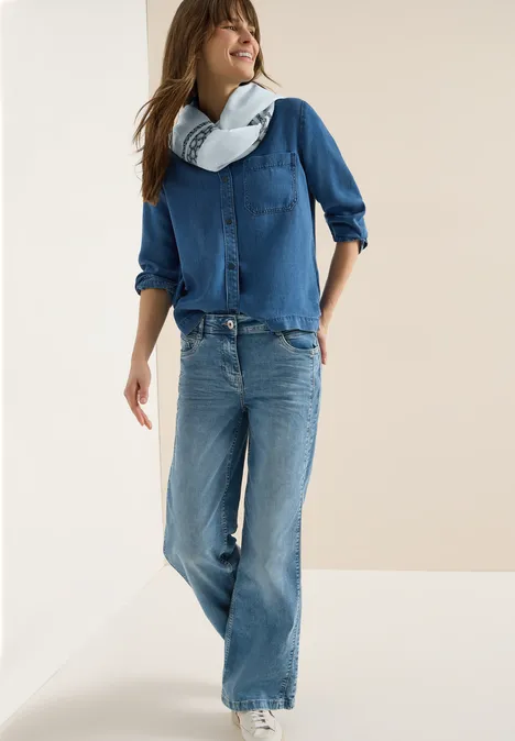 Foulard loop à rayures léopard watercolour blue Foulard loop à rayures léopard watercolour blue