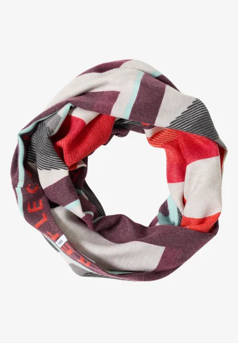 Cosy Loopschal mit Print eggplant red