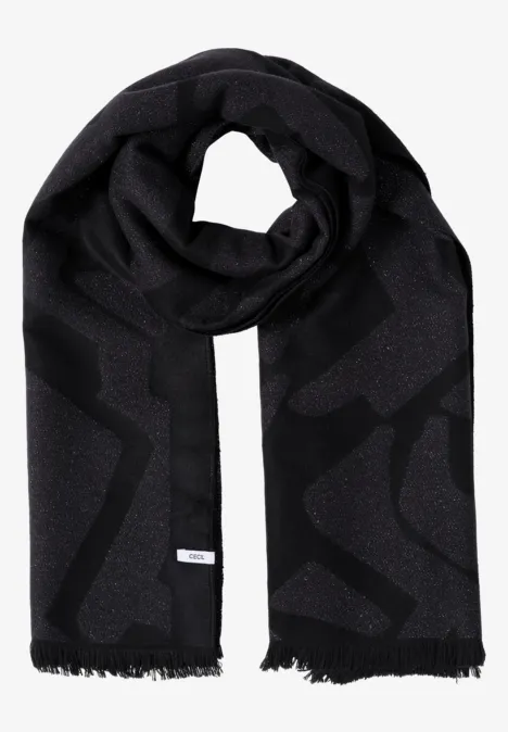 Schal mit Glitzerdetails Black