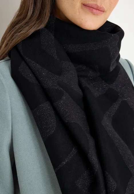 Schal mit Glitzerdetails Black