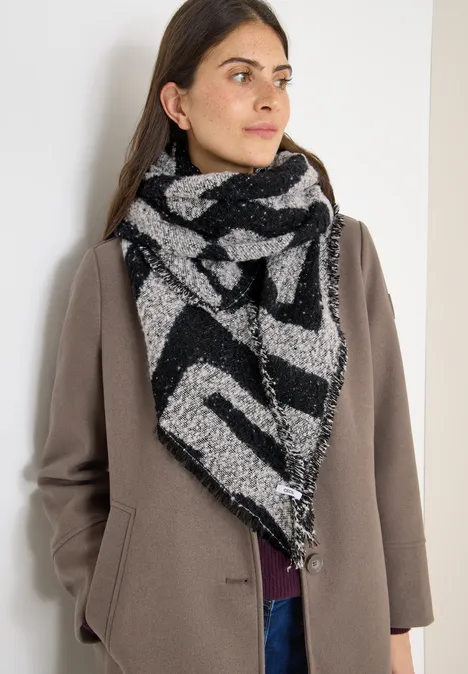 Foulard triangulaire bouclé Black