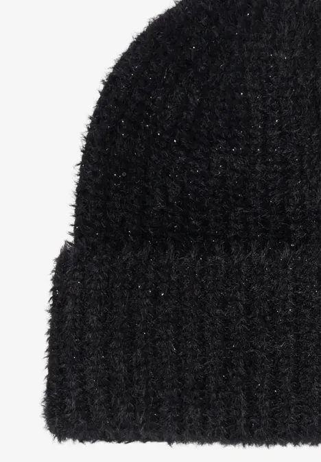 Zachte gebreide muts Black