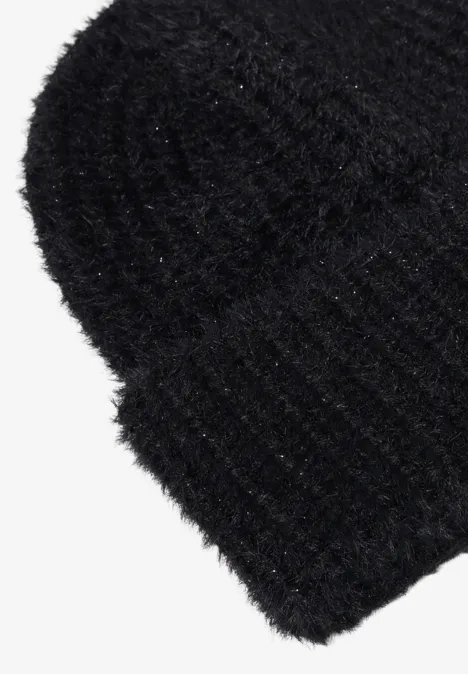 Zachte gebreide muts Black