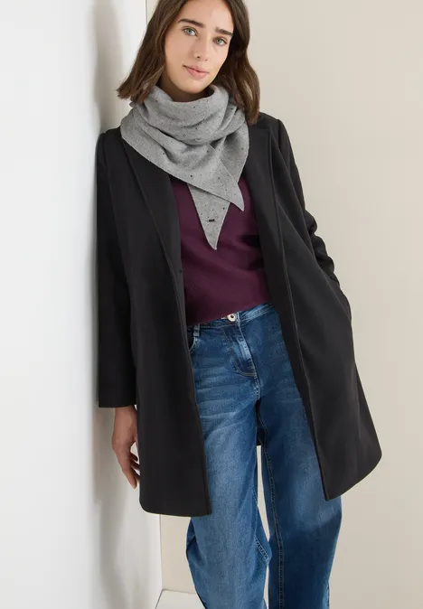 Schal mit Schmucksteinen mineral grey melange