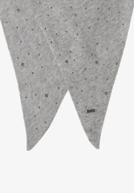 Schal mit Schmucksteinen mineral grey melange