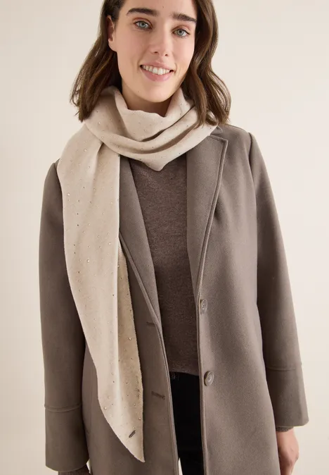 Schal mit Schmucksteinen desert beige melange