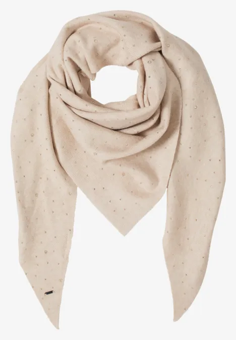 Schal mit Schmucksteinen desert beige melange