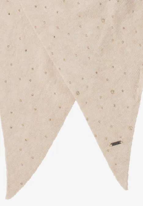 Schal mit Schmucksteinen desert beige melange