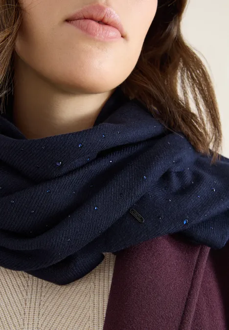 Schal mit Schmucksteinen urban dark blue