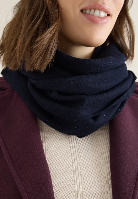 Schal mit Schmucksteinen urban dark blue