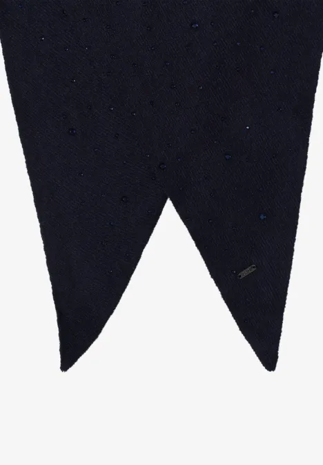 Schal mit Schmucksteinen urban dark blue