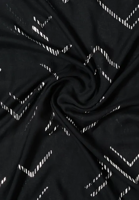 Sjaal met lus en foliedetails Black