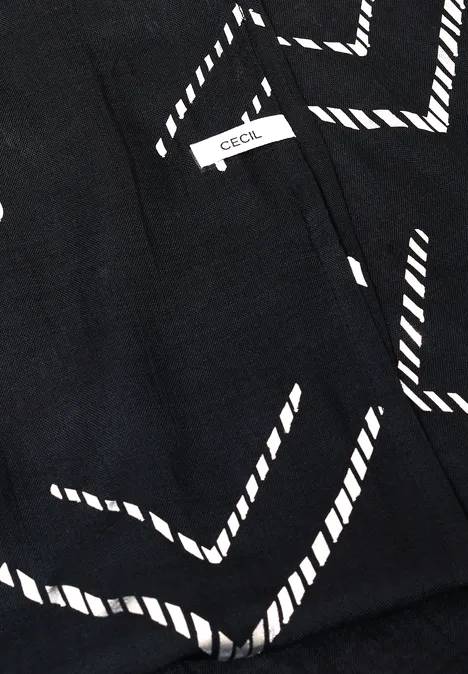 Sjaal met lus en foliedetails Black