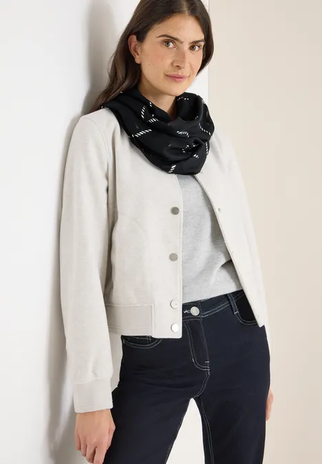 Sjaal met lus en foliedetails Black