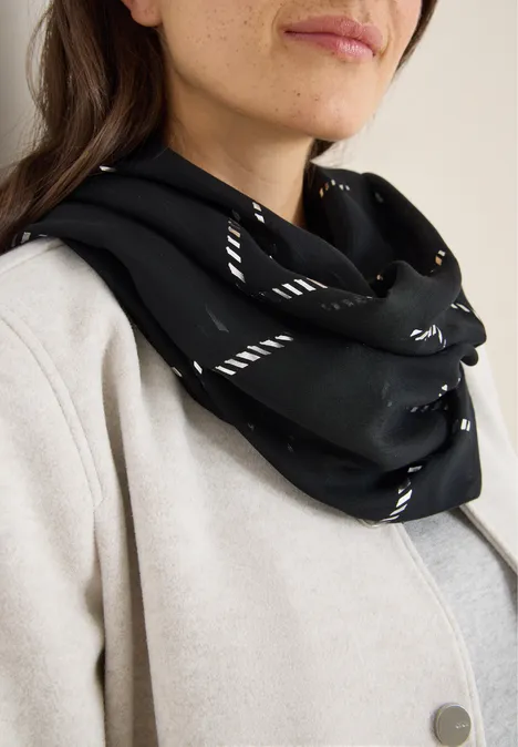 Sjaal met lus en foliedetails Black