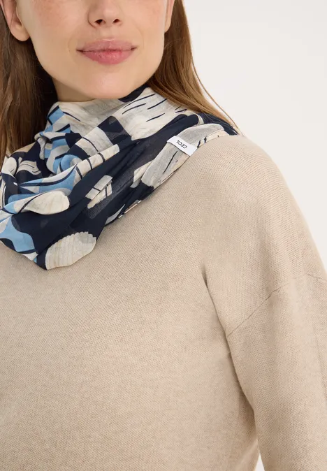 Sjaal met lusjespatroon universal blue Sjaal met lusjespatroon universal blue