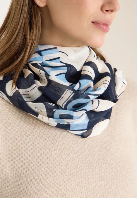 Sjaal met lusjespatroon universal blue Sjaal met lusjespatroon universal blue