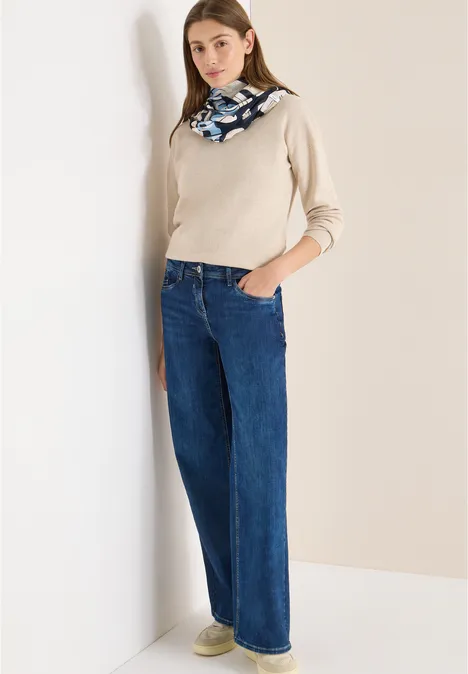 Sjaal met lusjespatroon universal blue Sjaal met lusjespatroon universal blue