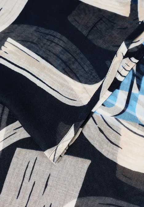 Sjaal met lusjespatroon universal blue Sjaal met lusjespatroon universal blue