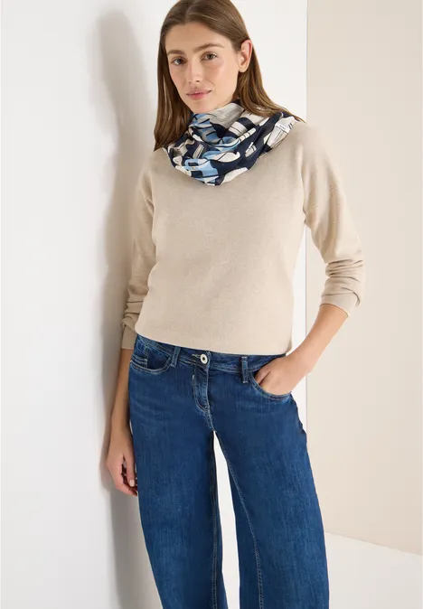 Sjaal met lusjespatroon universal blue Sjaal met lusjespatroon universal blue