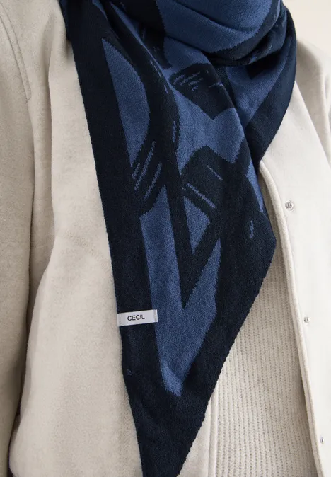 Foulard triangulaire à motifs universal blue Foulard triangulaire à motifs universal blue