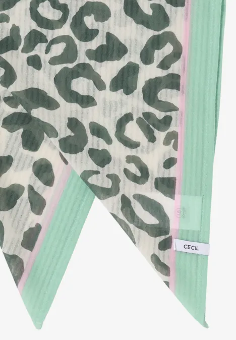 Bandana ze strukturą i nadrukiem leo macadamia beige Bandana ze strukturą i nadrukiem leo macadamia beige