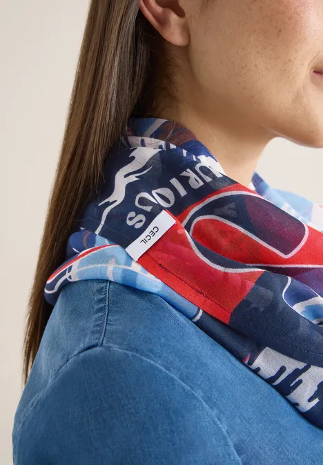 Print Loop Schal universal blue