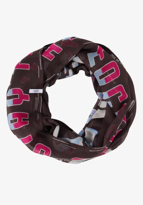 Loop Schal mit Folienprint macchiato brown Loop Schal mit Folienprint macchiato brown