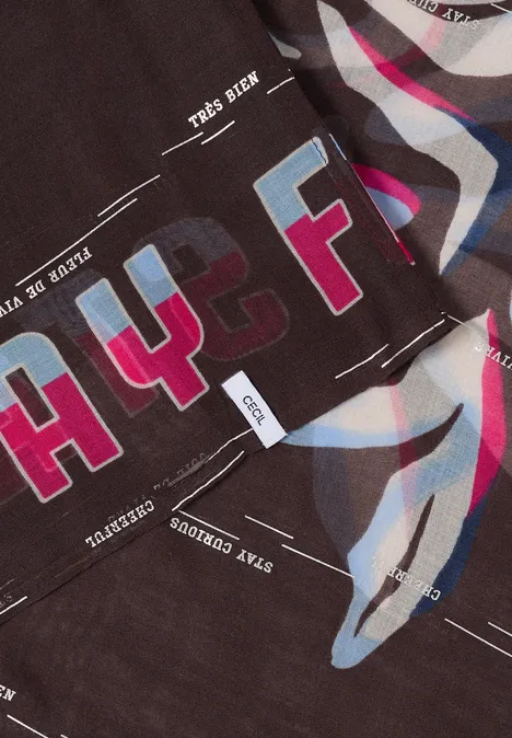 Loop Schal mit Folienprint macchiato brown Loop Schal mit Folienprint macchiato brown